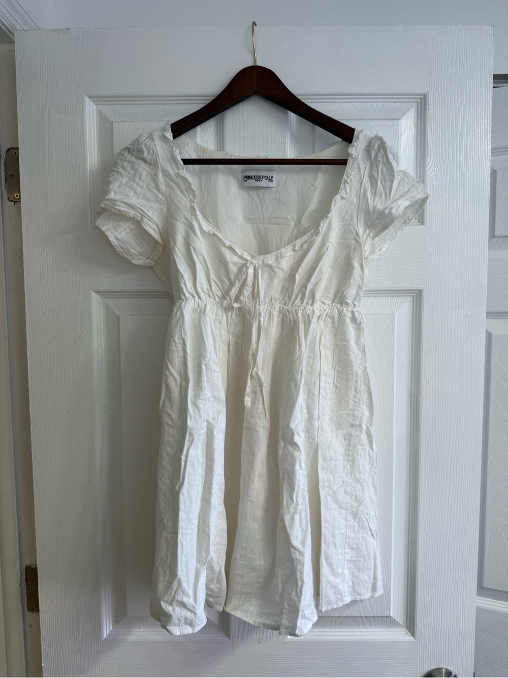 Princess Polly White Empire-Waist Mini Dress